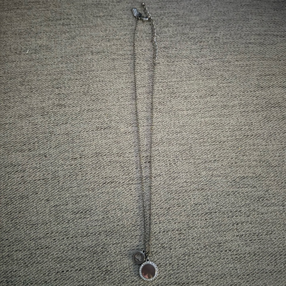 Kate Spade Silver Necklace with Pink Pendant